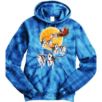 Santa Ride Sleigh Siberian Husky Christmas Dog Lover Gift Cool Gift Tie Dye Hoodie