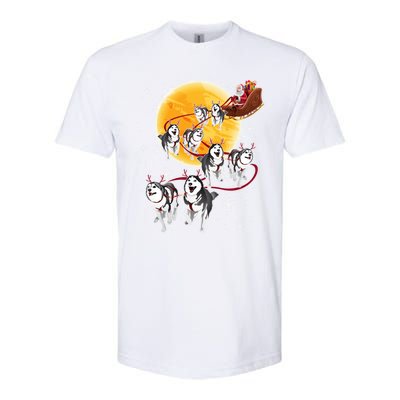 Santa Ride Sleigh Siberian Husky Christmas Dog Lover Gift Cool Gift Softstyle CVC T-Shirt