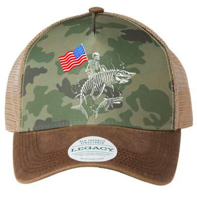 Skeleton Ride Shark 4th Of July Legacy Tie Dye Trucker Hat