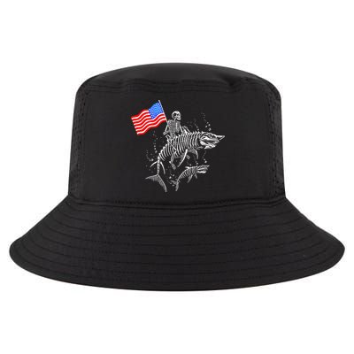 Skeleton Ride Shark 4th Of July Cool Comfort Performance Bucket Hat