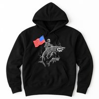 Skeleton Ride Shark 4th Of July Hoodie