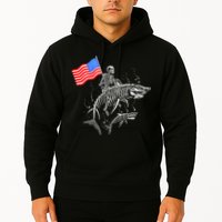 Skeleton Ride Shark 4th Of July Hoodie
