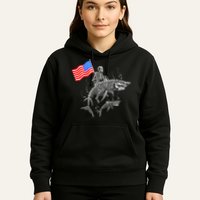 Skeleton Ride Shark 4th Of July Hoodie
