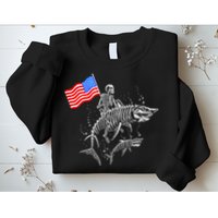 Skeleton Ride Shark 4th Of July Sweatshirt