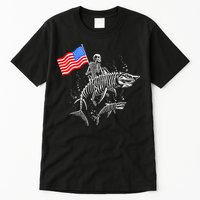 Skeleton Ride Shark 4th Of July Tall T-Shirt
