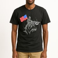 Skeleton Ride Shark 4th Of July Tall T-Shirt