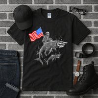 Skeleton Ride Shark 4th Of July Tall T-Shirt