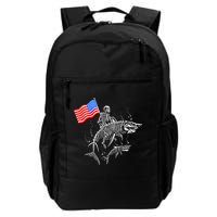 Skeleton Ride Shark 4th Of July Backpack