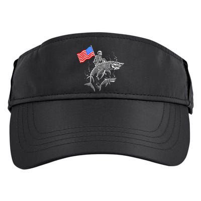 Skeleton Ride Shark 4th Of July Adult Drive Performance Visor