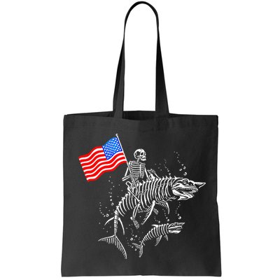 Skeleton Ride Shark 4th Of July Bag