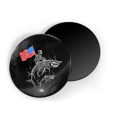 Skeleton Ride Shark 4th Of July Magnet