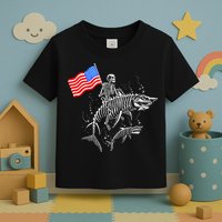Skeleton Ride Shark 4th Of July Toddler T-Shirt
