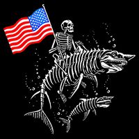 Skeleton Ride Shark 4th Of July Toddler T-Shirt