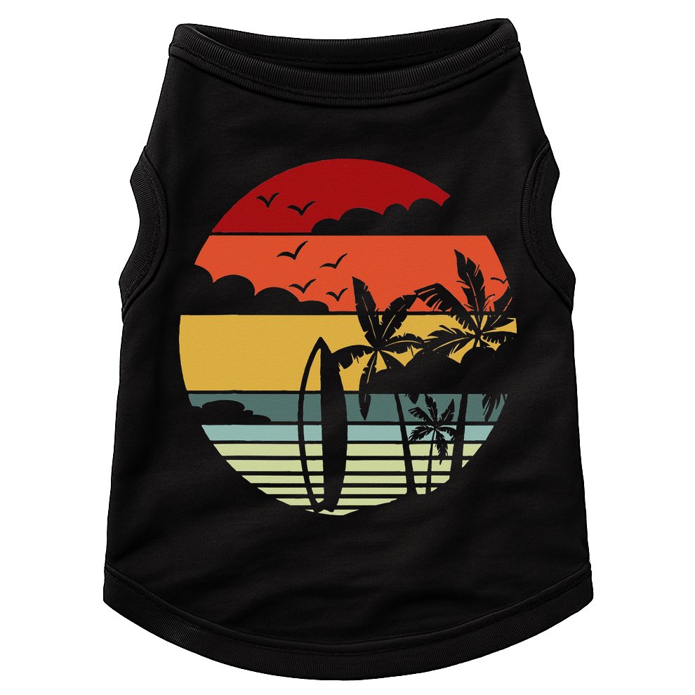 Surfing Retro Surfboard Surfer Surfers Waves Surfing Doggie Tank