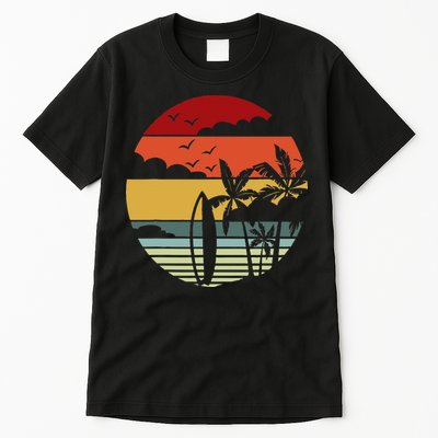 Surfing Retro Surfboard Surfer Surfers Waves Surfing Tall T-Shirt