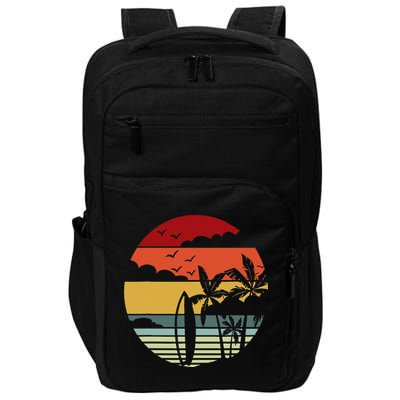 Surfing Retro Surfboard Surfer Surfers Waves Surfing Impact Tech Backpack