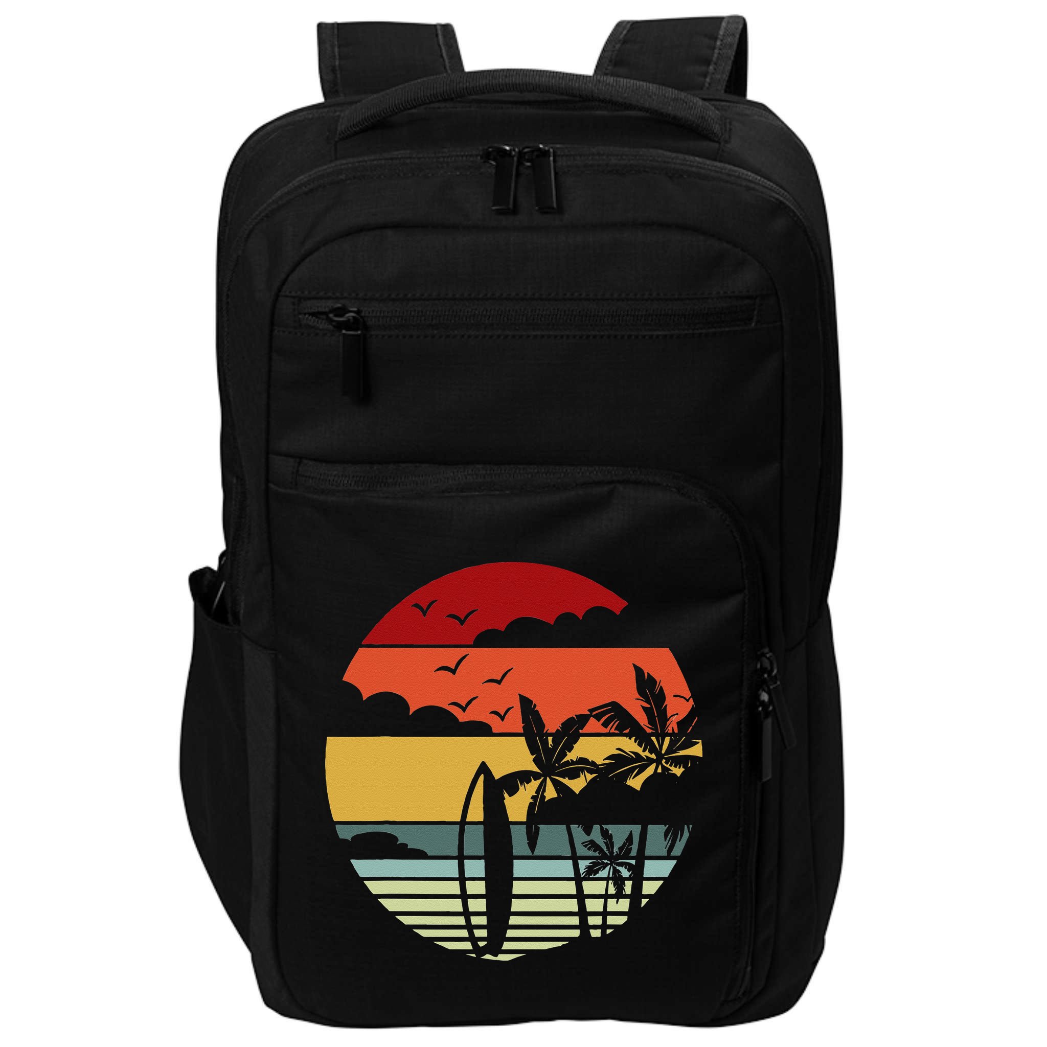 Surfing Retro Surfboard Surfer Surfers Waves Surfing Impact Tech Backpack