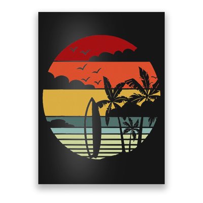 Surfing Retro Surfboard Surfer Surfers Waves Surfing Poster