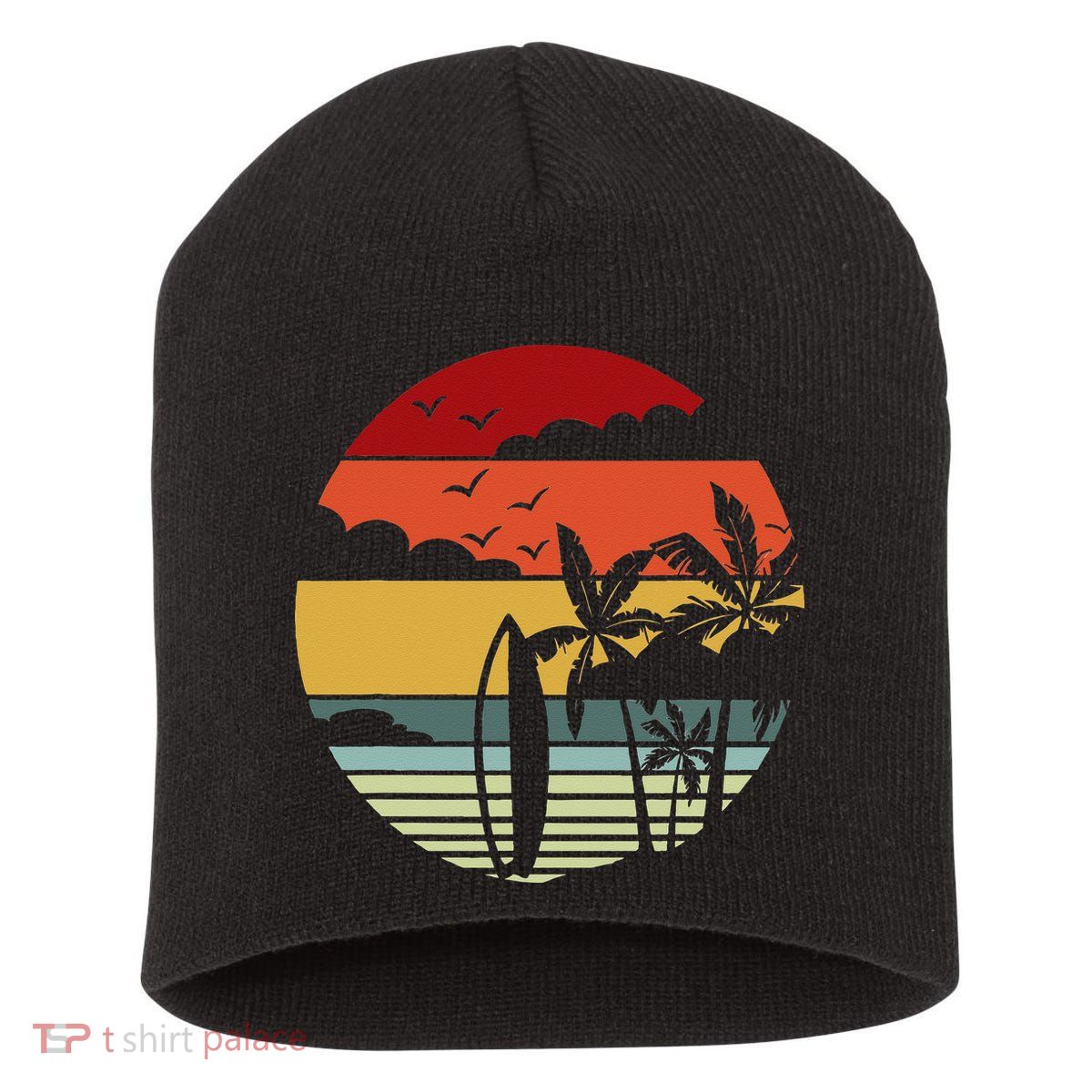 Surfing Retro Surfboard Surfer Surfers Waves Surfing Short Acrylic Beanie