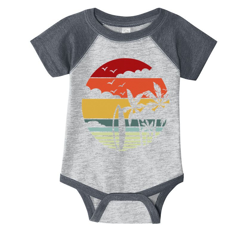 Surfing Retro Surfboard Surfer Surfers Waves Surfing Infant Baby Jersey Bodysuit
