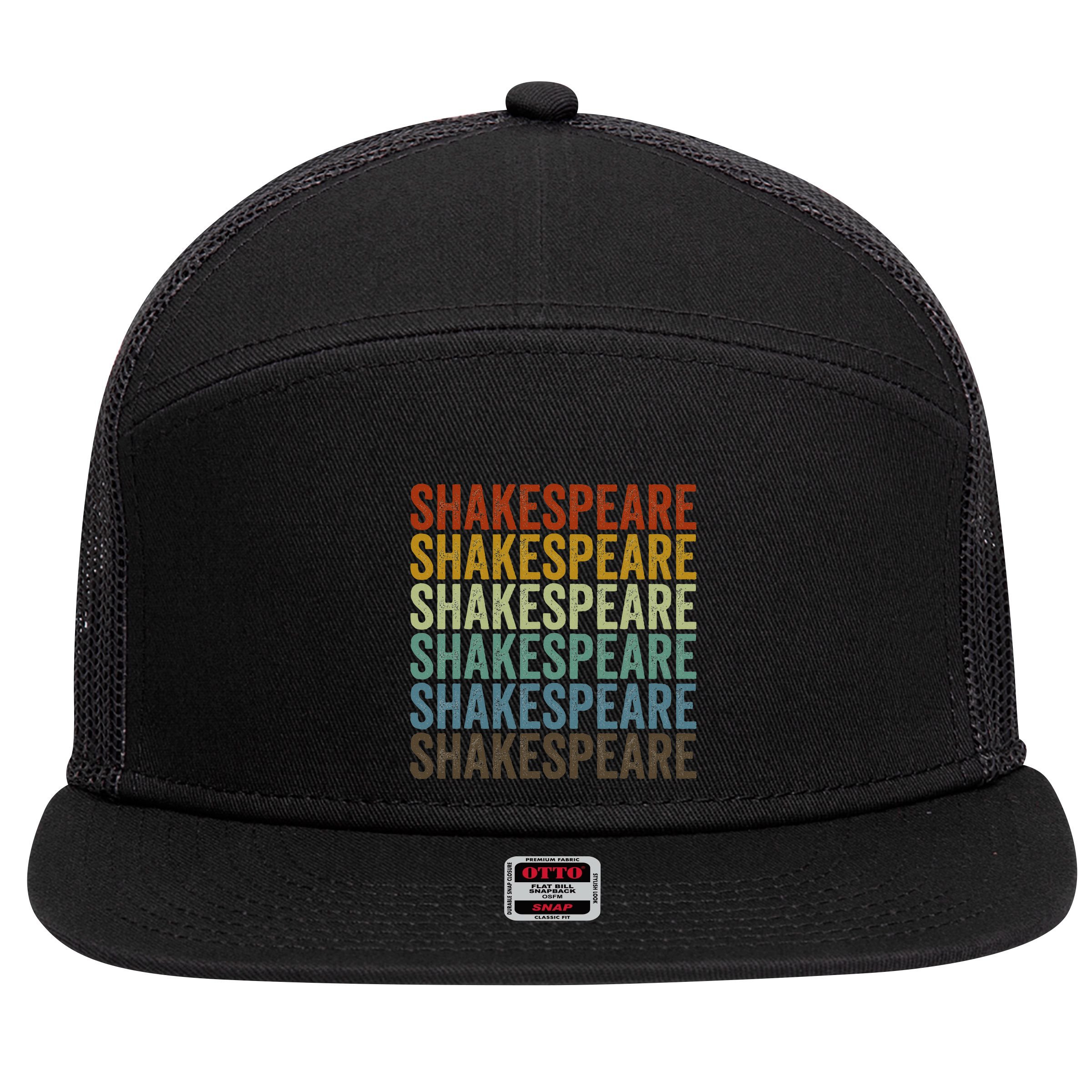 Shakespeare Retro 7 Panel Mesh Trucker Snapback Hat
