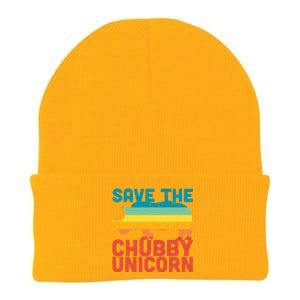 Sunset Retro Save The Chubby Unicorn Rhino Funny Gift Knit Cap Winter Beanie