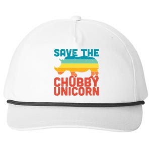 Sunset Retro Save The Chubby Unicorn Rhino Funny Gift Snapback Five-Panel Rope Hat