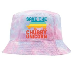 Sunset Retro Save The Chubby Unicorn Rhino Funny Gift Tie-Dyed Bucket Hat