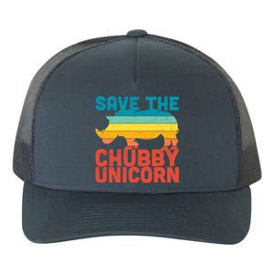 Sunset Retro Save The Chubby Unicorn Rhino Funny Gift Yupoong Adult 5-Panel Trucker Hat