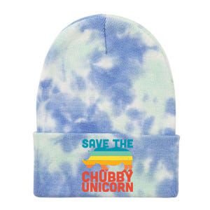 Sunset Retro Save The Chubby Unicorn Rhino Funny Gift Tie Dye 12in Knit Beanie