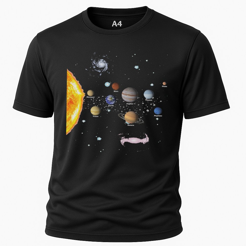 Stem Realistic Space Solar System Cooling Performance Crew T-Shirt