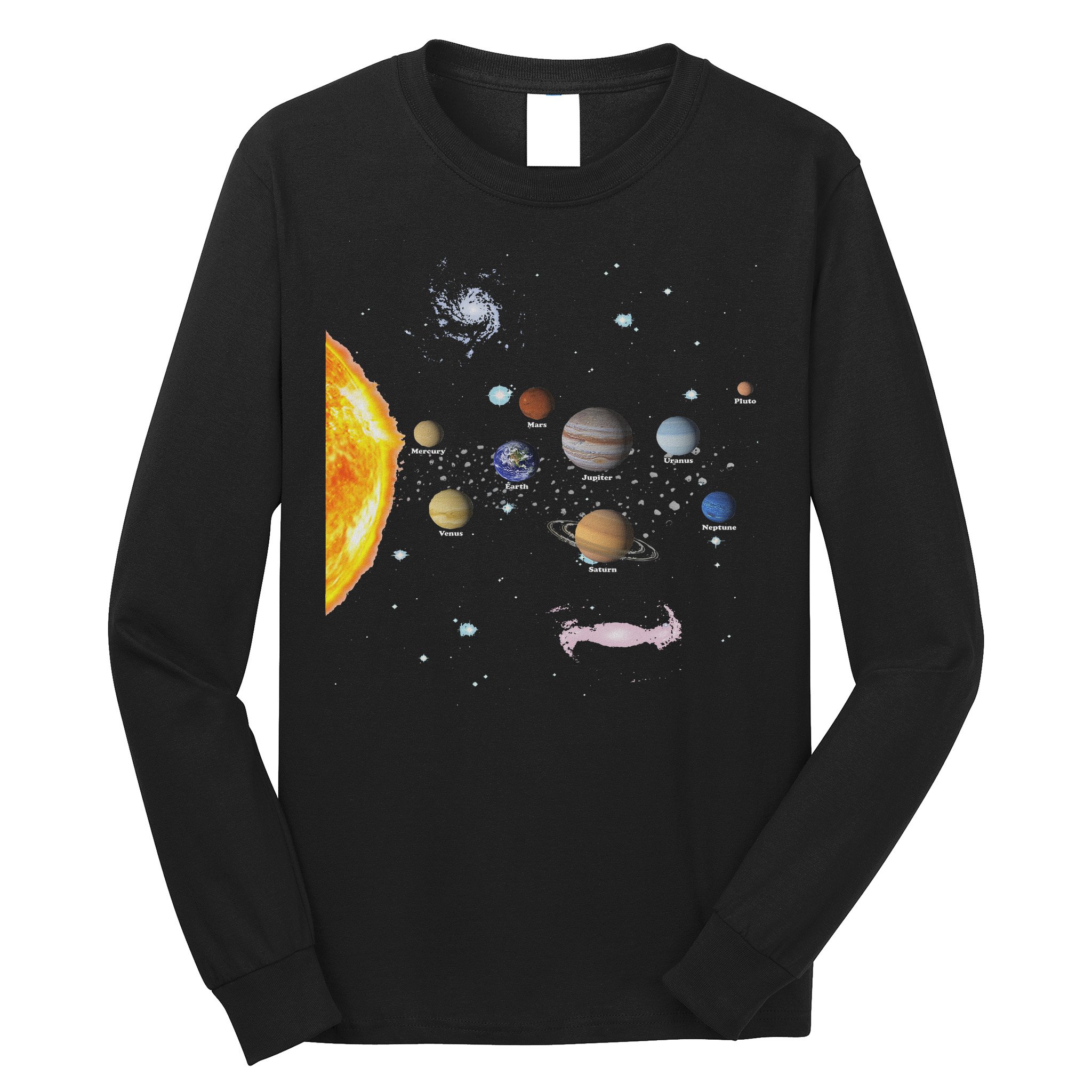 Stem Realistic Space Solar System Long Sleeve Shirt