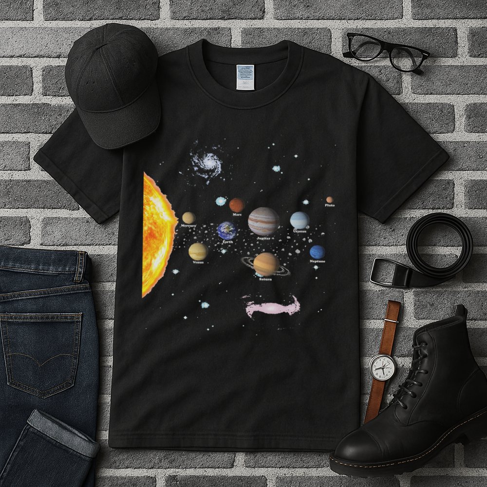 Stem Realistic Space Solar System Tall T-Shirt