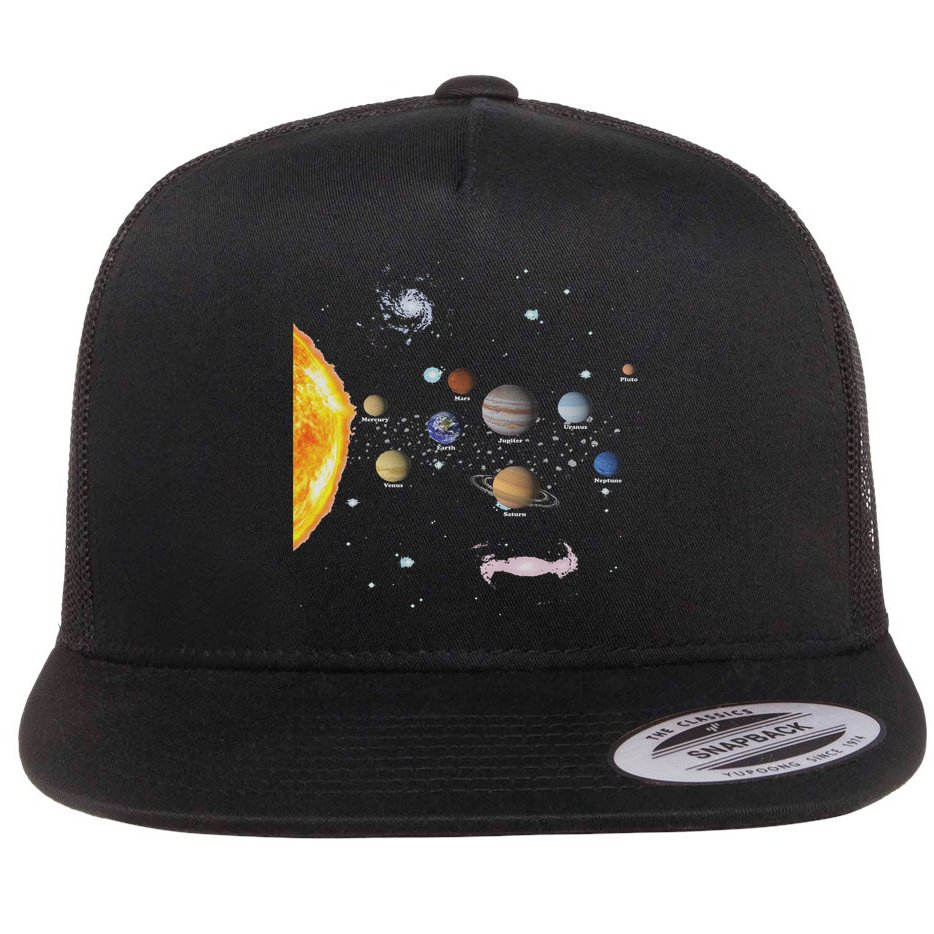 Stem Realistic Space Solar System Flat Bill Trucker Hat