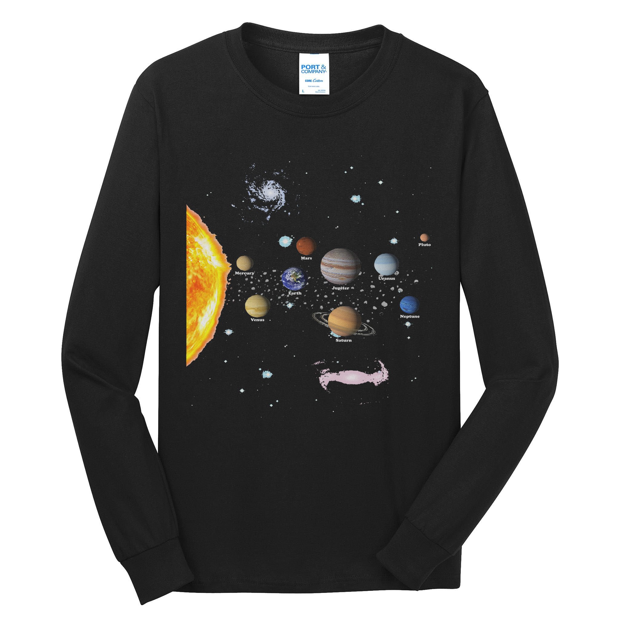 Stem Realistic Space Solar System Tall Long Sleeve T-Shirt
