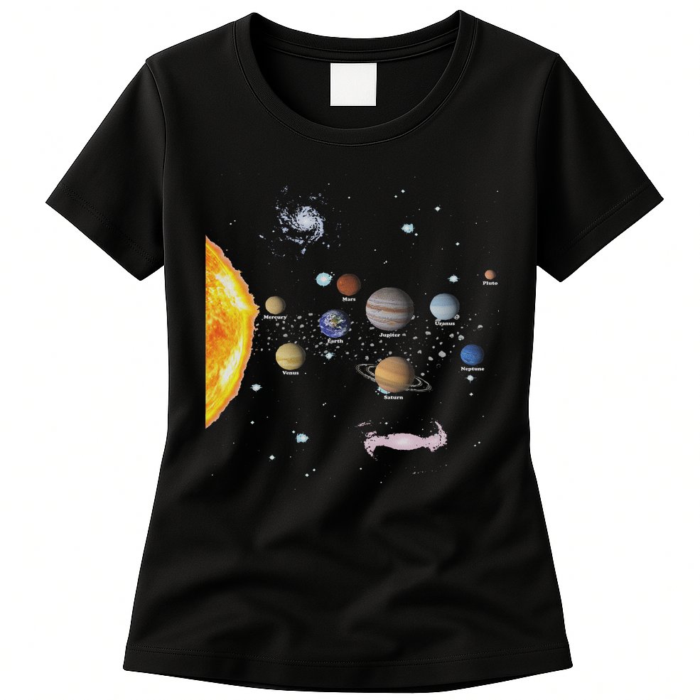 Stem Realistic Space Solar System Womens T-Shirt
