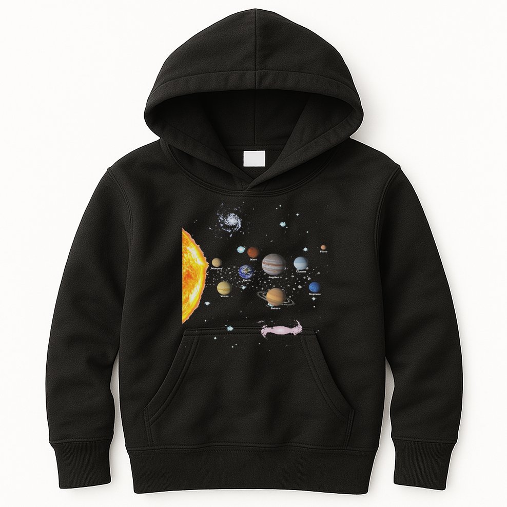 Stem Realistic Space Solar System Kids Hoodie
