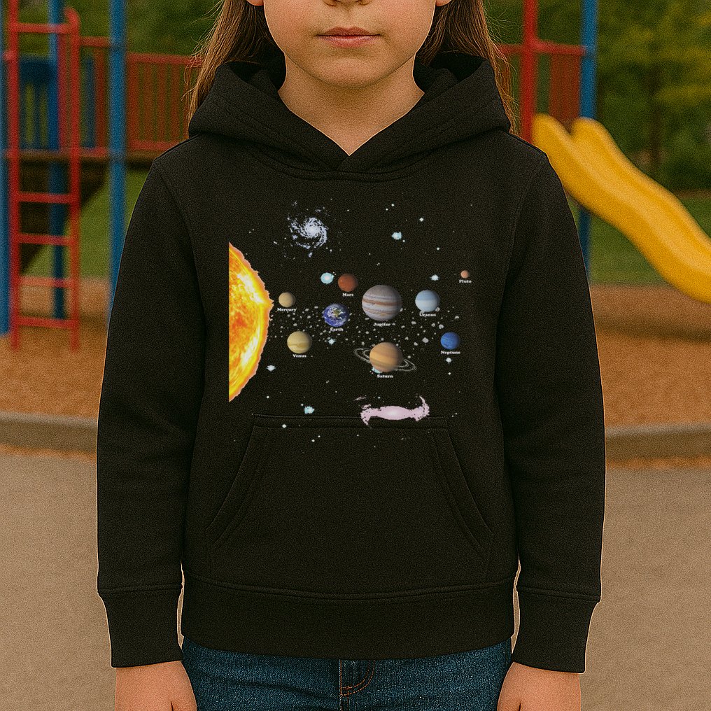 Stem Realistic Space Solar System Kids Hoodie