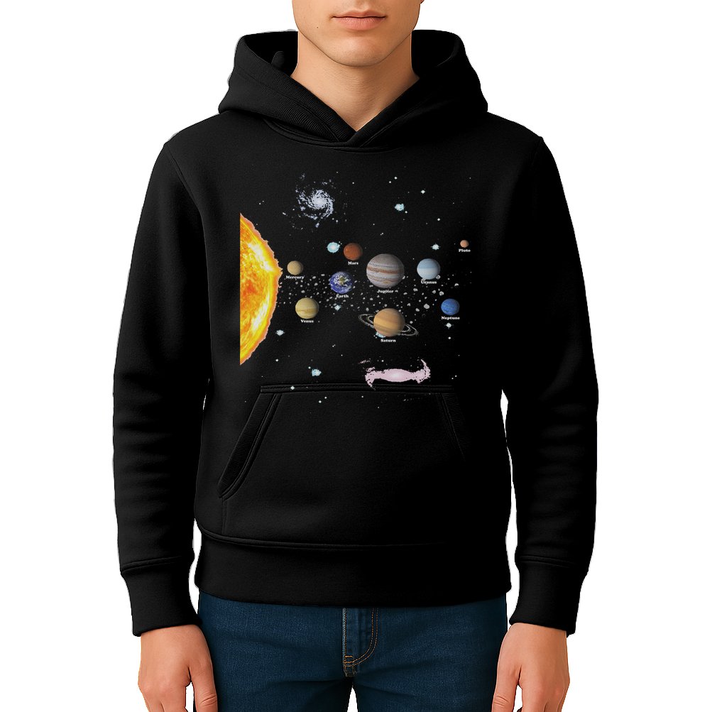 Stem Realistic Space Solar System Kids Hoodie