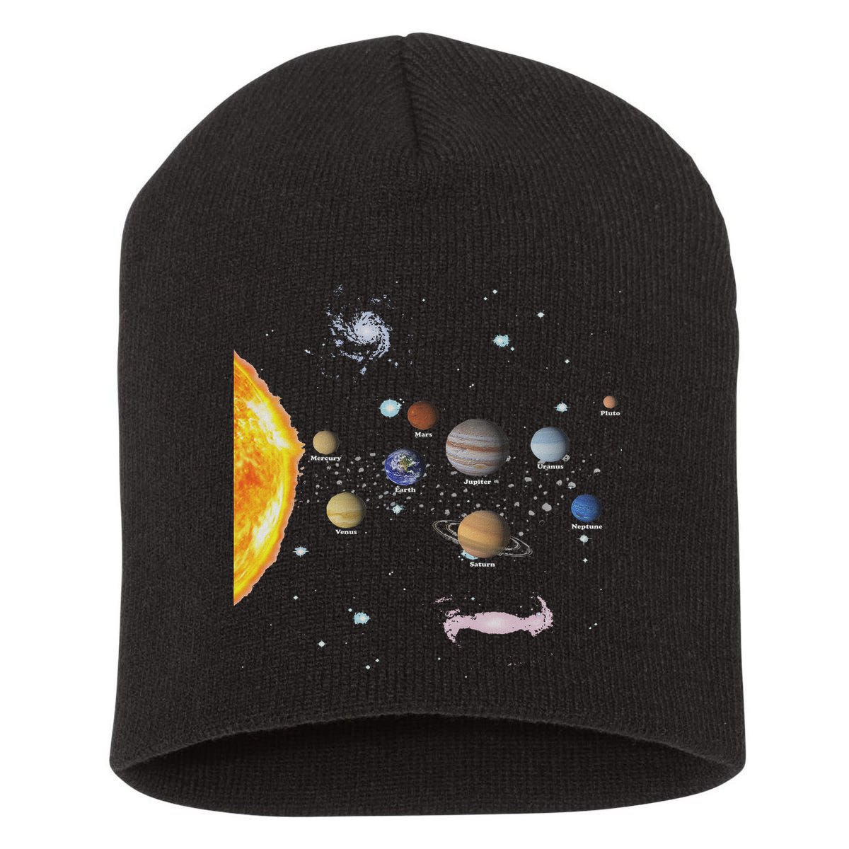 Stem Realistic Space Solar System Short Acrylic Beanie