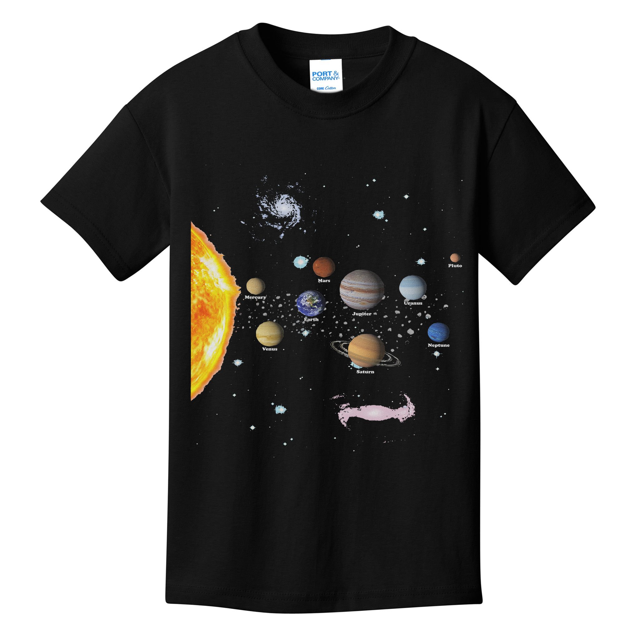 Stem Realistic Space Solar System Kids T-Shirt