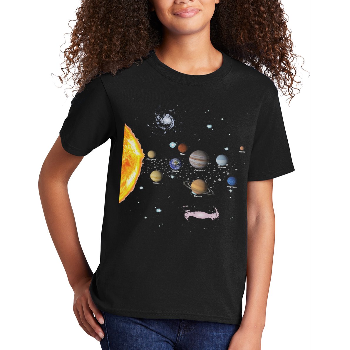 Stem Realistic Space Solar System Kids T-Shirt