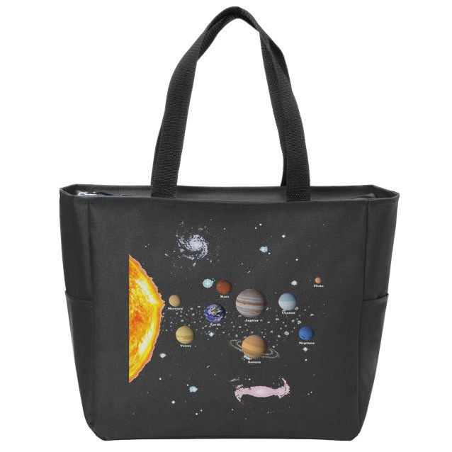 Stem Realistic Space Solar System Zip Tote Bag