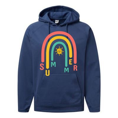 Summer Rainbow Sunshine Cute Performance Fleece Hoodie