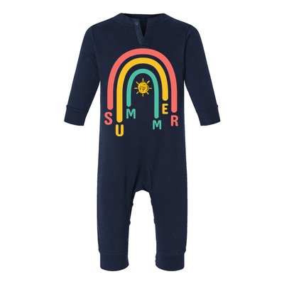 Summer Rainbow Sunshine Cute Infant Fleece One Piece