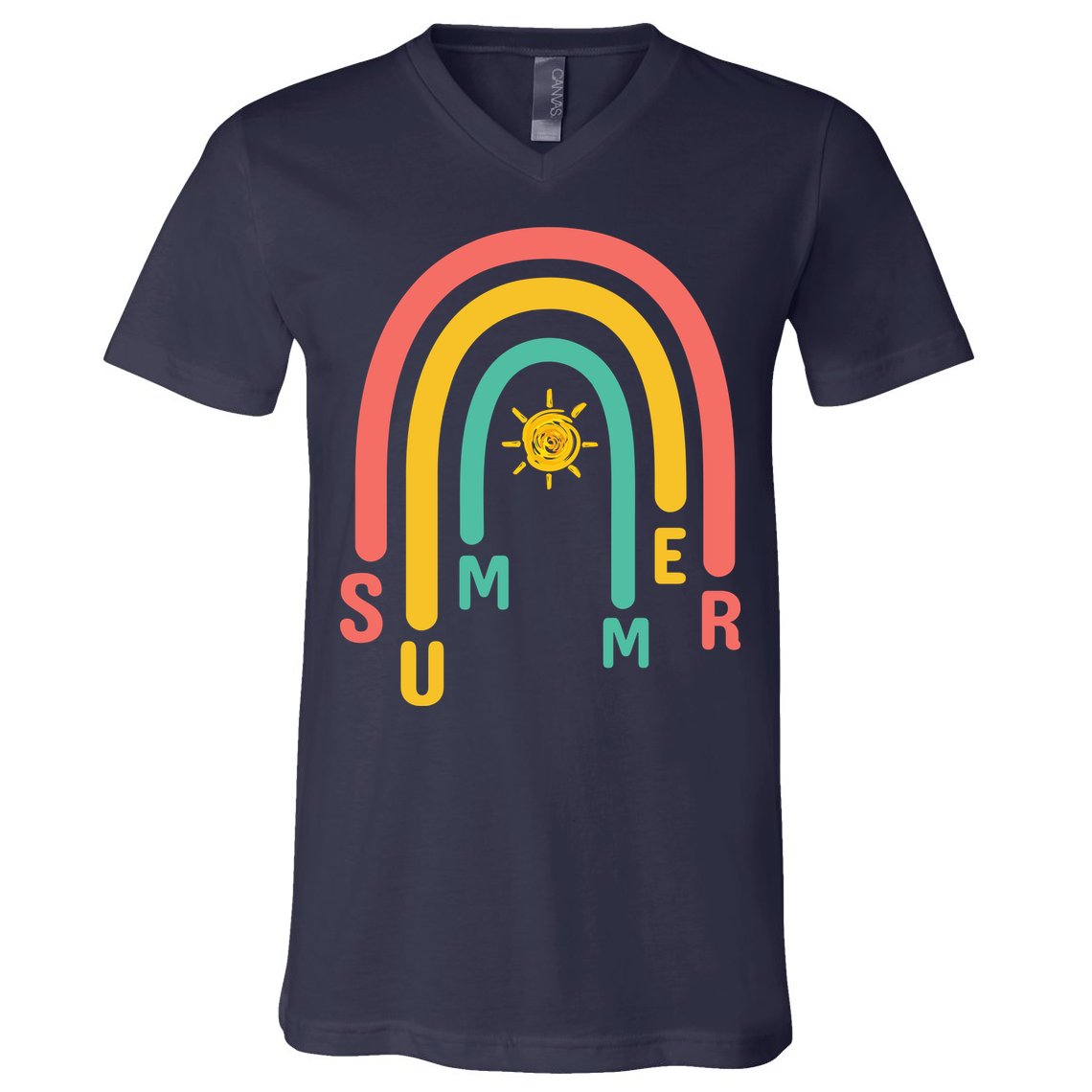 Summer Rainbow Sunshine Cute V-Neck T-Shirt