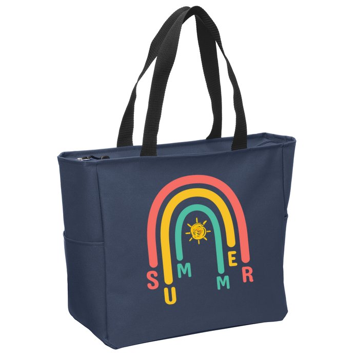 Summer Rainbow Sunshine Cute Zip Tote Bag