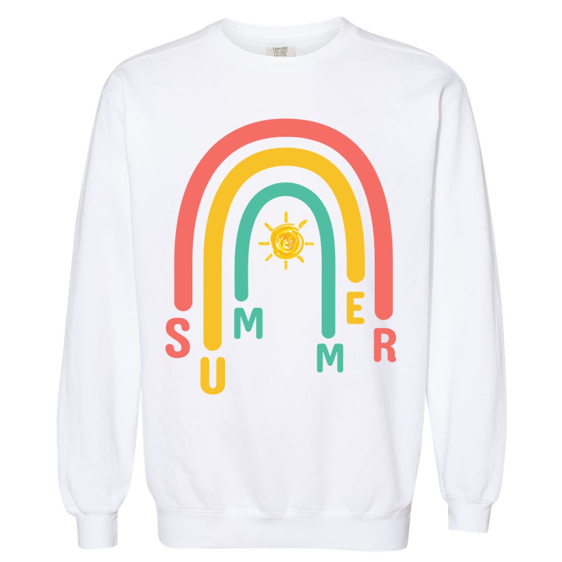 Summer Rainbow Sunshine Cute Garment-Dyed Sweatshirt