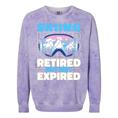 Skiing Retired Ski Cool Gift Winter Sports Skier Gift Colorblast Crewneck Sweatshirt