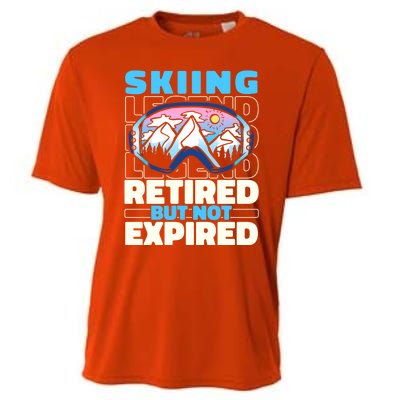 Skiing Retired Ski Cool Gift Winter Sports Skier Gift Cooling Performance Crew T-Shirt